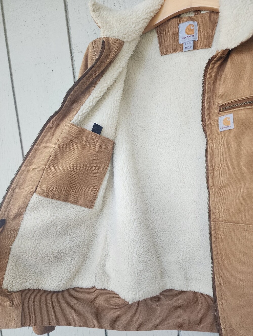 Carhartt Weathered Wildwood Sherpa Jacket Brown Sz Small - Picture 7 of 10